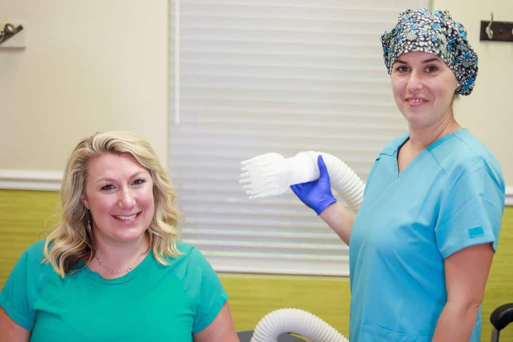 head lice professional preparing flosonix head lice removal device